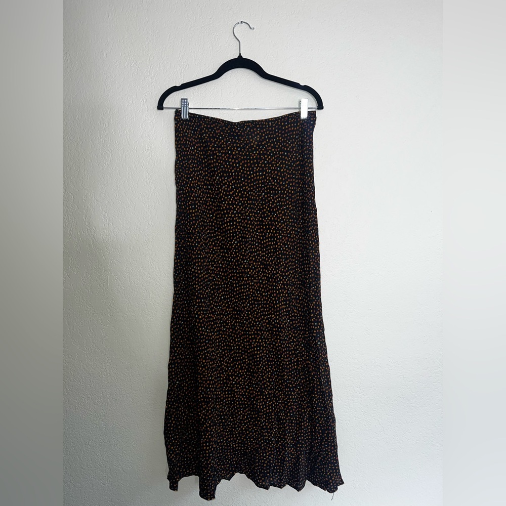 VTG Jeffrey & Dara Black Midi Skirt with Dot Print Size 12 Made in U.S.A.